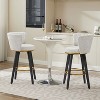 KTMBDW Counter Height Bar Stools Set of 2, 360° Swivel Upholstered Barstools with Backs and Metal Legs, 26" H Seat Height, Velvet Fabric - 2 of 4