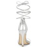 Allegra K Women's Opened Toe Clear Strap Stiletto Heel Lace Up Sandals - 4 of 4