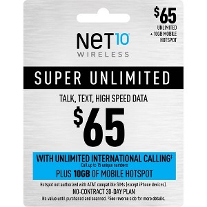 Net10 Wireless 30-Day Unlimited Talk/Text/Data Prepaid Card (Email Delivery) - 1 of 4