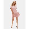EXLURA Womens Summer Casual Short Sleeve Dress Crewneck Tshirt Dresses Pleated Aline Mini Dress 2025 Vacation Beach Sundress - 3 of 4