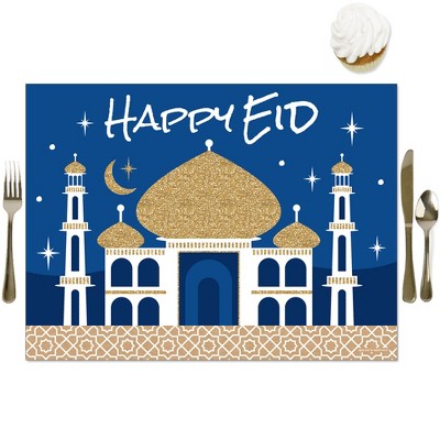 Big Dot of Happiness Ramadan - Party Table Decorations - Eid Mubarak Party Placemats - Set of 16