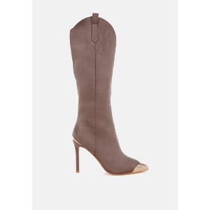 Ridda Metallic Cap Toe Denim Boots Women - 1 of 4