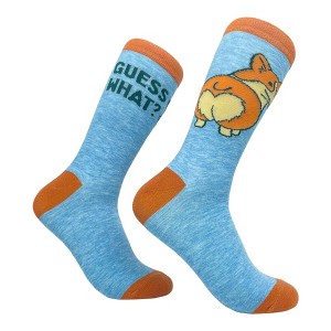 Crazy Dog T-Shirts Women's Guess What Corgi Butt Socks Funny Small Breed Pret Puppy Dog Novelty Footwear - 1 of 4