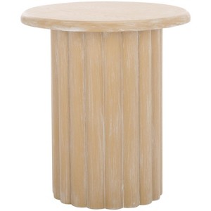 Monka Round End Table - ACC2304C - Bleached White - Safavieh - 1 of 4