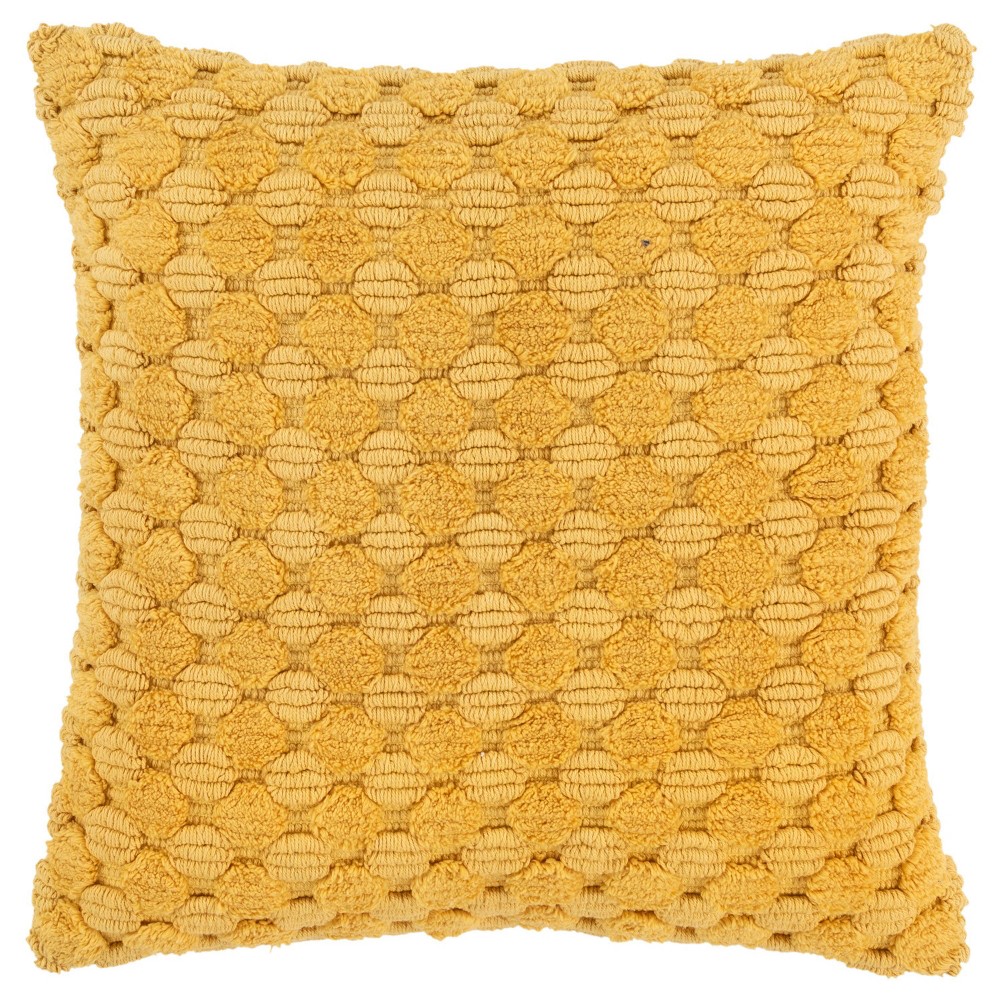 Photos - Pillow 20"x20" Oversize Solid Textured Poly Filled Square Throw  Yellow - R