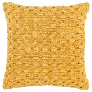 20"x20" Oversize Solid Textured Poly Filled Square Throw Pillow Yellow - Rizzy Home