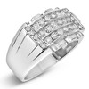 Silver 1/4 Cttw Diamond Three Row Channel Band Ring - 3 of 4