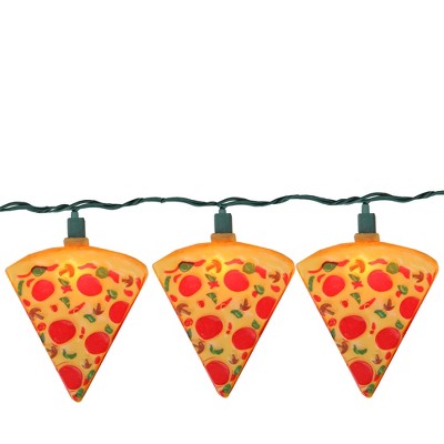 Kurt S. Adler 10ct Mini Supreme Pizza Slice Novelty String Lights  - 10' Green Wire