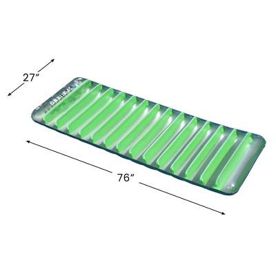76" Green and Silver Inflatable Sun Tanning Pool Mattress Raft