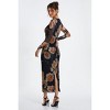 QUIZ Women's Floral Rhinestone Mesh Round Neck Maxi Dress - 2 of 4