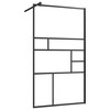 VidaXL Walk-in Shower Wall with Clear ESG Glass 35.4 in.x76.8 in. Black - 2 of 4