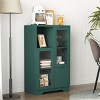GlasFlength Decorative Storage Cabinets Modern Glass Door Cabinet with Adjustable Shelves for Living Room Bedroom, Green, 25.6"*11.8"*39.4" - 2 of 4