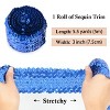 Alilang Elastic Sequin Trim, 3 Inch 8 Row Wide Flat Glitter Bling Fabric Paillette Sequin Ribbon, Metallic Sewing DIY Project, 5.5 Yards - 2 of 3