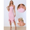 Allegra K Women's Elegant Halter Straps Sleeveless Tassels Evening Gown Bodycon Long Party Dresses - 2 of 4