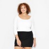 Women's Long Sleeve Lace Trim Open Back Top - Wild Fable™ - 2 of 3