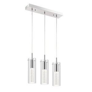 Mium Modern Style Iron/Crystal/Glass Integrated LED Linear Pendant Chrome - JONATHAN Y - 1 of 4