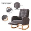 Lycvki High Back Accent Rocking Chair with Footrest  and Wood Legs - 3 of 4