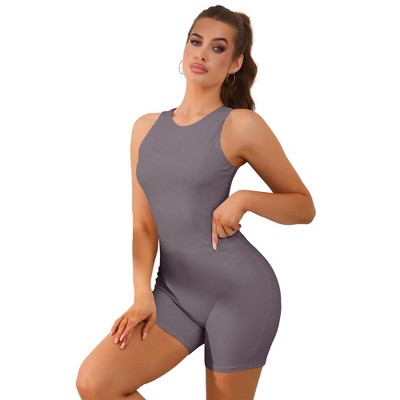 Allegra K Women's Halloween's Sleeveless Short Slim Fit High Neck Workout Body Shapers