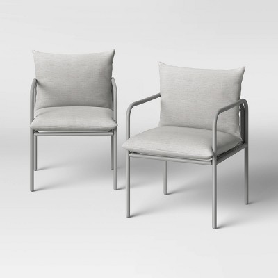 Timo 2pk Knife Edge Metal Patio Dining Chairs - Project 62™