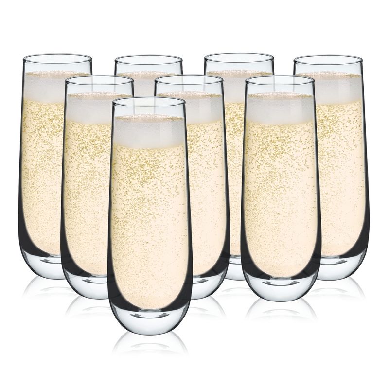 True Stemless Champagne Flutes Glasses, Stemless Mimosa Glasses, Wine Flutes Glass 9oz Set of 8, 5 of 8