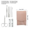 Unique Bargains Manicure Set with PU Leather Case Personal Care Tool Kits Stainless Steel Pedicure Set Silver Tone 7pcs - 2 of 3