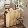 Kitchen Island with Storage, Retro Island Table with Glass Door Cabinet and Drawer, Coffee Bar Station with Spice Rack and Towel Rack, Natural - 3 of 4