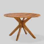 Stamford Round Acacia Wood Outdoor Patio Dining Table - Teak - Christopher Knight Home