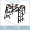 Costway Twin Size Loft Bed w/ Desk & Shelf 2 Ladders & Guard Rail for Kids Teens Bedroom Brown/Grey/White - image 3 of 4