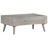 vidaXL Solid Rough Mango Wood Coffee Table with Drawers - Rectangular Couch Table in Gray and Honey Brown Finish - 39.4"x23.6"x15.7" - 4 of 4