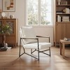 Art Leon Skin-friendly Boucle Fabric Accent Chair with Elm Wood Armrest - 2 of 3