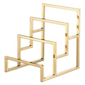 Unique Bargains Metal 3 Layer Anti-Slip Base Mirror-Like Finish Display Stand - 1 of 4