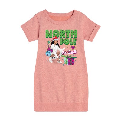 - Nickelodeon - North Pole Or Bust Graphic Short Sleeve Fleece Dress