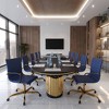LeisureMod Harris Mid-Back Office Chair, Leather Upholstery with Gold Metal Frame, Modern Armless Desk Seating for Home Office or Conference Room - 3 of 4
