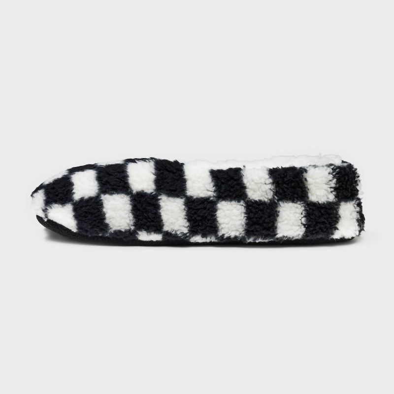 Girls' Checkered Slipper Socks - art class™ Black/White, 2 of 5