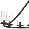 Franklin Iron Works Heritage Bronze Linear Island Pendant Chandelier 44" Wide Farmhouse Rustic Clear Glass 10-Light Fixture for Dining Room Kitchen - 3 of 4