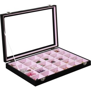 30-Grid Earring Organizer Tray with Clear Lid and Anti-Tarnish Protection - 1 of 4