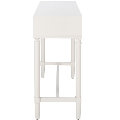 Riviera Elegance White 2-Drawer Carved Console Table with Storage