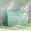 10' x 5' x 7' Lean to Greenhouse, Walk-In Green House, Plant Nursery with 2 Roll-up Doors and Windows, PE Cover and 3 Wire Shelves - 2 of 4