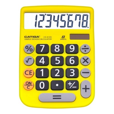 CATIGA 8-Digit Desktop Calculator, Solar Power, Large LCD, Big Buttons, 4-Function for Home, Office, School, Business, CD-8185