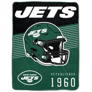 NFL New York Jets Helmet Stripes Flannel Fleece Blanket