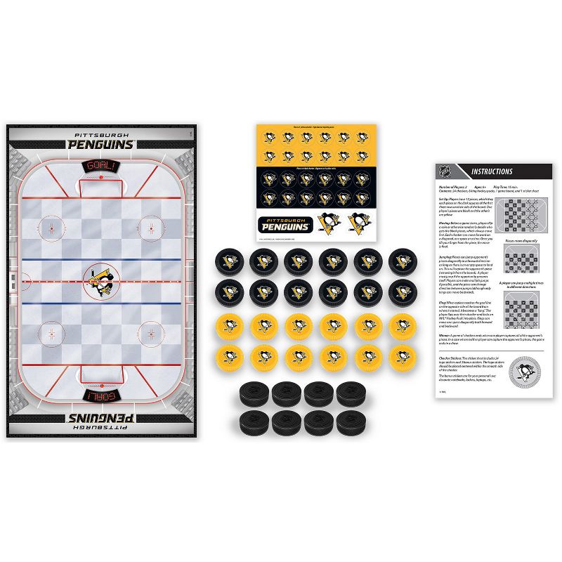MasterPieces Officially licensed NHL Pittsburgh Penguins Checkers Board Game for Families and Kids ages 6 and Up, 3 of 7