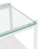 NicBex Coffee Tables for Living Room Modern Rectangle Coffee Table End tables Set of 3 with Clear Tempered Glass Top and White MDF layer, Transparent - 3 of 4