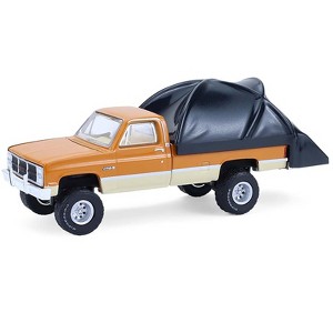 1986 GMC Sierra Lifted Truck Desert Sand and Doeskin Tan with Truck Bed Tent 1/64 Scale Diecast Model Cars by Greenlight - 1 of 1
