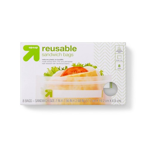 Reusable Food Storage Bags, 8 Pack Reusable Freezer Bags, 4