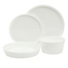 Gibson Home Modern Opal (Service for 4) 16 Piece Glass Chip Resistant Dishes Double Plates and Bowls Lightweight Dinnerware Set - 2 of 4