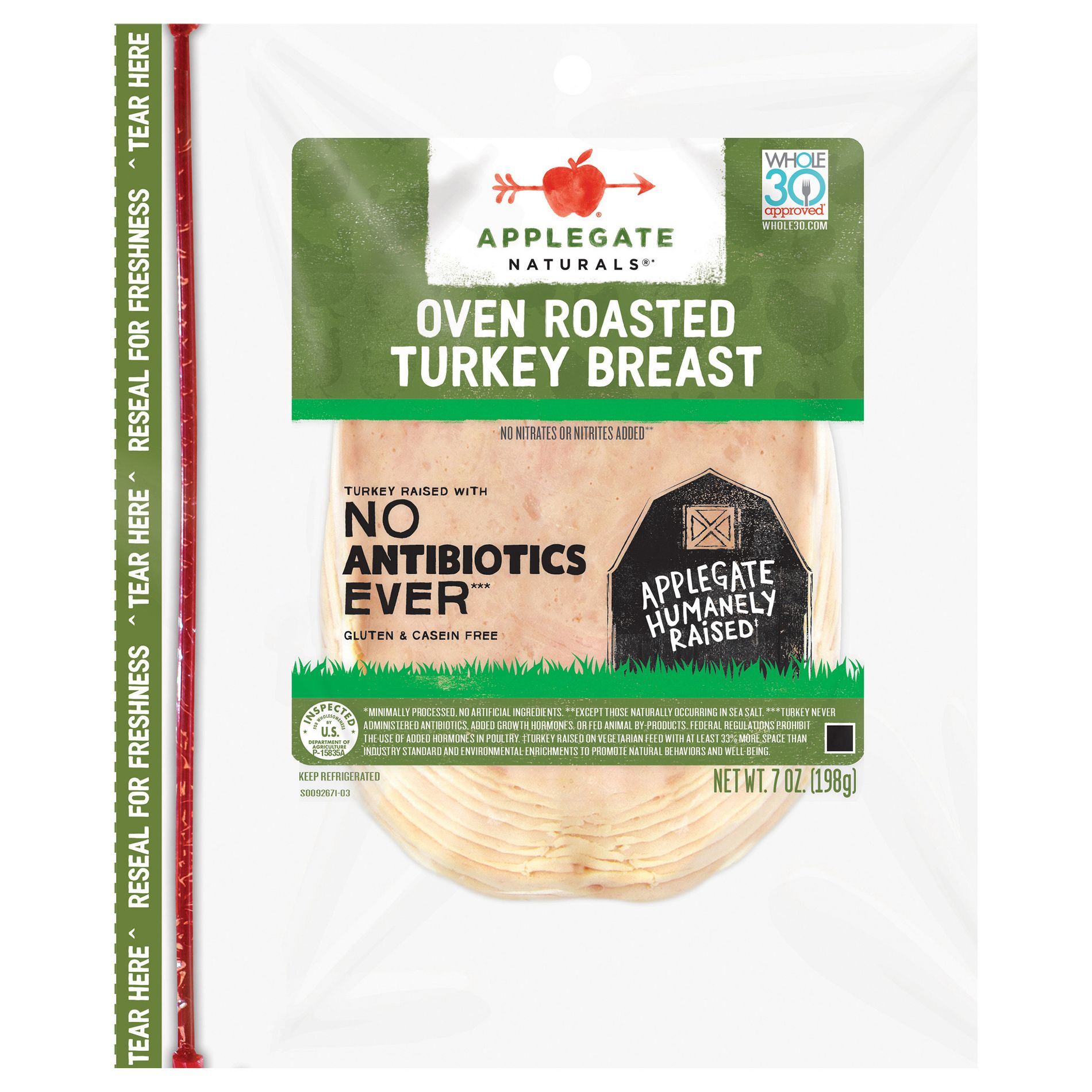 Applegate Natural Sliced Oven Roasted Turkey Breast - 7oz