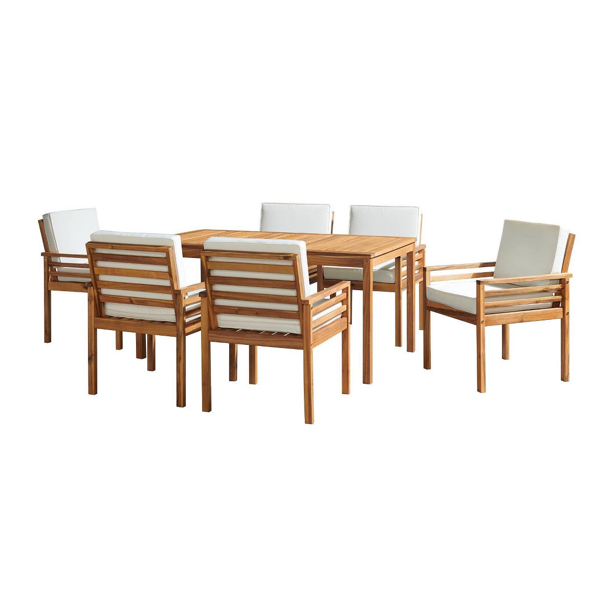 Alaterre Furniture 8pc Outdoor Patio Dining Set, Okemo Table with 10' Rectangular Umbrella - thumbnail 3