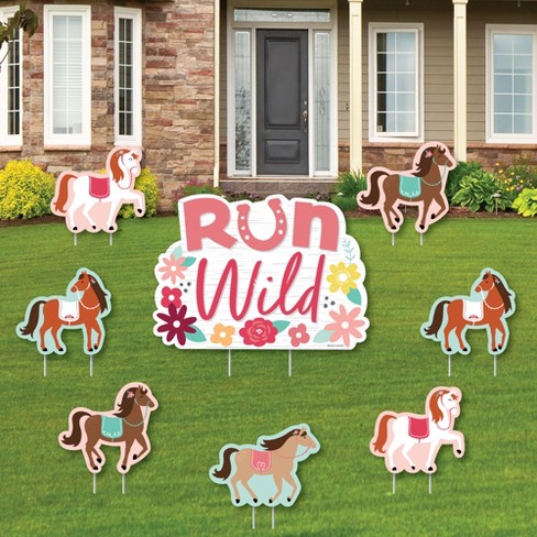 Yard Card Lawn Deco: Happy Birthday outlets Silver Cowboys Horses RA435