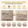 Dresser for Bedroom with LED Light, Charging Station, 8 Drawers, Open Space, Modern Wide Chest for Living Room Entryway Hallway - 3 of 4