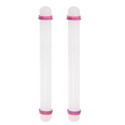 Unique Bargains PP Plastic Non-Stick Adjustable Guide Rings Kitchen Rolling Pins 2 Pcs